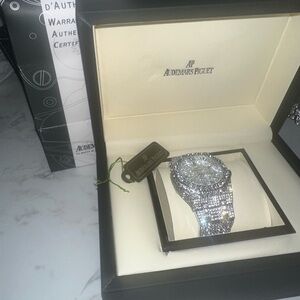 Silver Watch with Diamond Accents